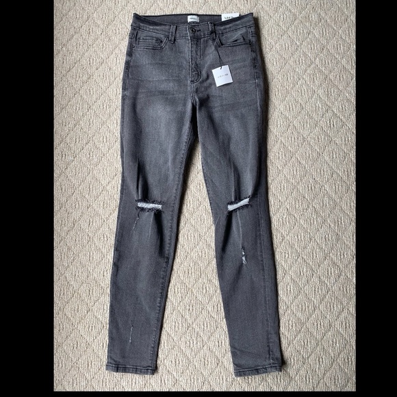 NWT: sneak peek mid rise distressed gray skinny jeans - Picture 4 of 5